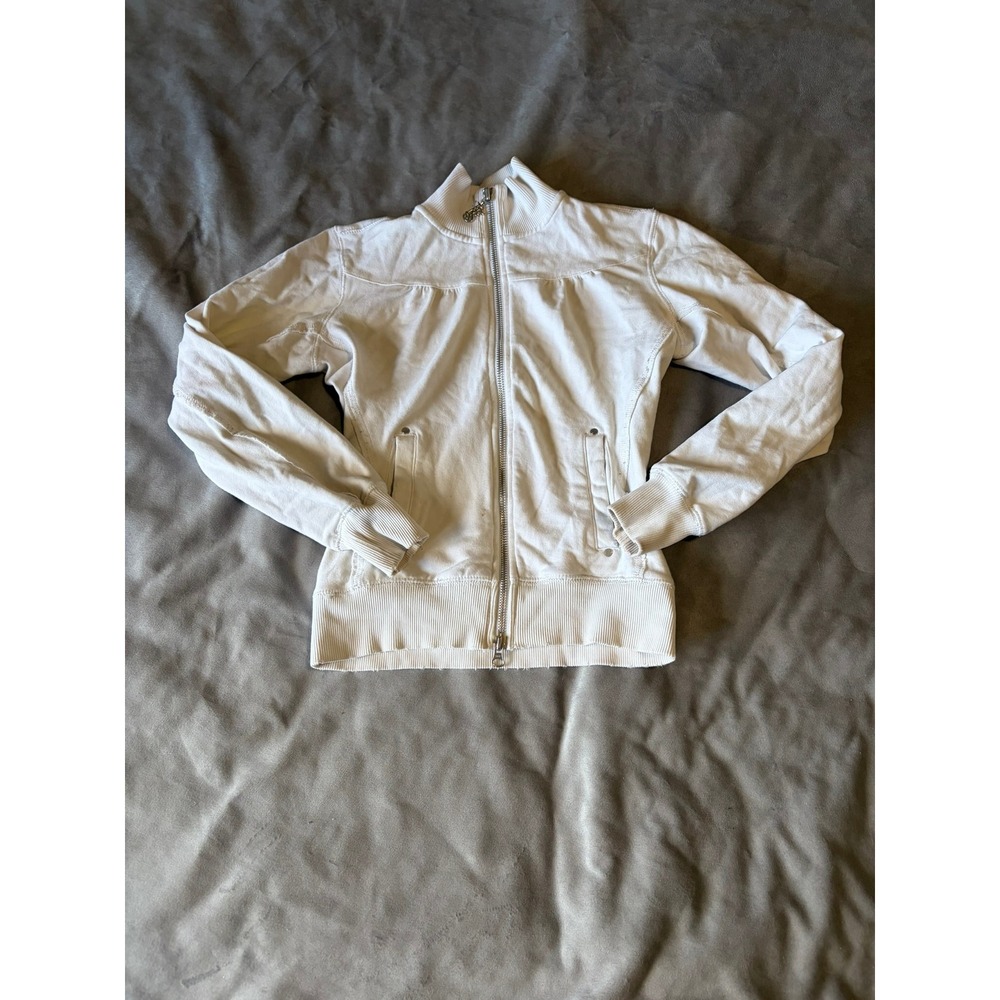 Triple Five Soul White Zip Up Track Jacket Y2K Graphic Small